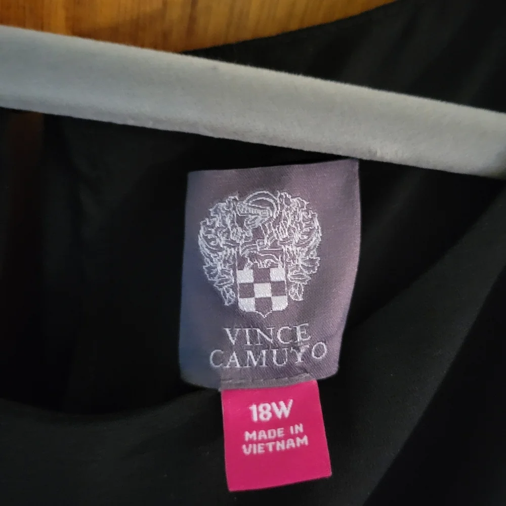 Vince Camuto Black Blouson Jumpsuit Plus Size 18W Wide Leg - Picture 6 of 8